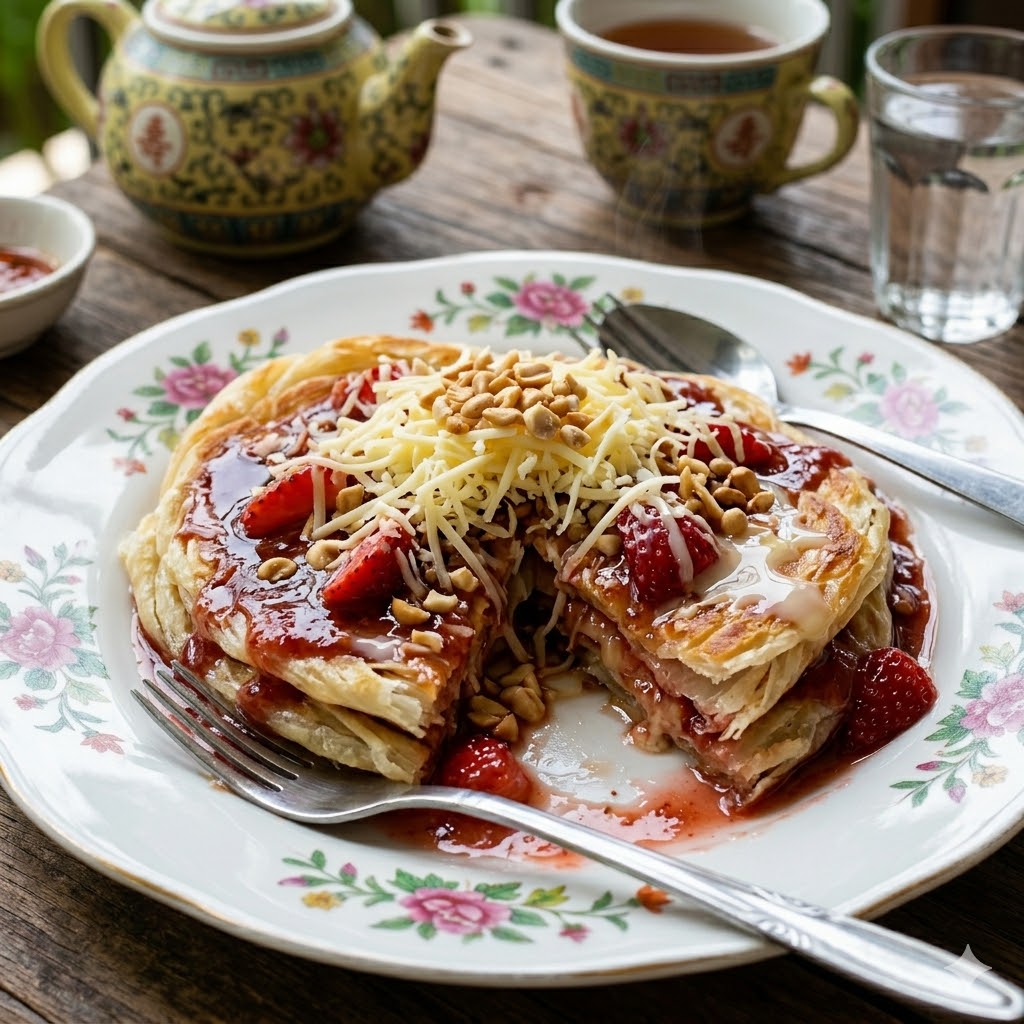 Roti Cane Keju Strawberry Kacang Martabak Kubang Hayuda